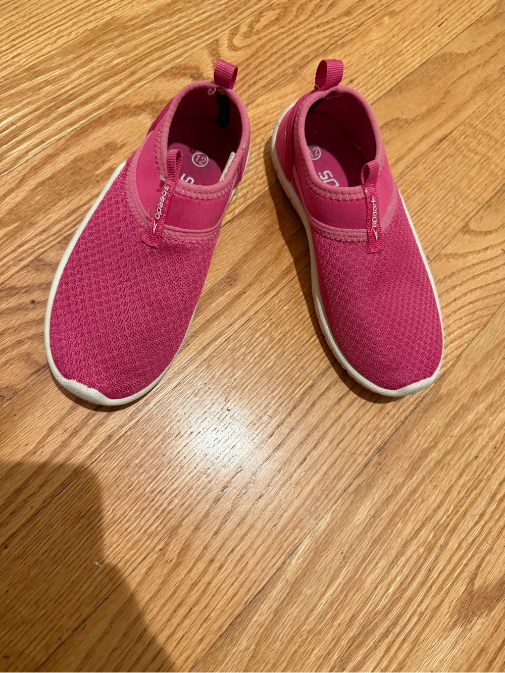 Speedo Kids Aqua Socks / Water Shoes Pink Slip-On Sz 12
